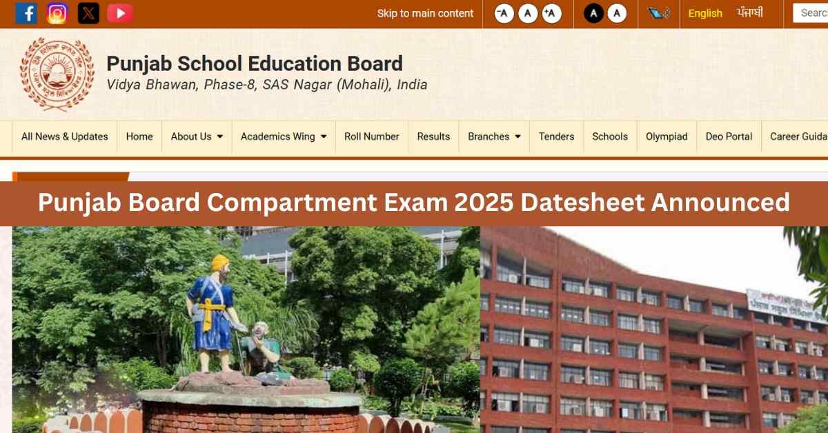 Punjab Board Compartment Exam 2025